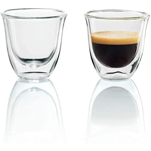 DeLonghi DeLonghi Double Walled Thermo Espresso Glasses, Set of 2, Regular, Clear DeLonghi DeLonghi Double Walled Thermo Espresso Glasses, Set of 2, Regular, Clear