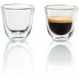 DeLonghi DeLonghi Double Walled Thermo Espresso Glasses, Set of 2, Regular, Clear