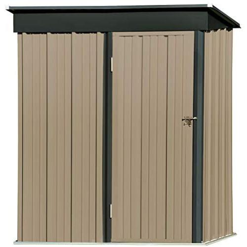 5 x 3 Outdoor Metal Storage Shed, Steel Utility Tool Storage House with Door & Lock, for Backyard Garden Patio Lawn