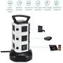 Power Strip Tower JACKYLED Surge Protector Electric Charging Station 3000W 13A 10 Outlets 4 USB Ports with 16AWG 6.5ft Heavy Duty Extension Cord for Home Office Power Strip Tower JACKYLED Surge Protector Electric Charging Station 3000W 13A 10 Outlets 4 USB Ports with 16AWG 6.5ft Heavy Duty Extension Cord for Home Office