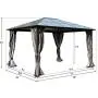 Kozyard 10ftx12ft Polycarbonate Top Aluminum Permanent Gazebo with a Mosquito Net and Privacy Curtain (Edward 10ftx12ft) Kozyard 10ftx12ft Polycarbonate Top Aluminum Permanent Gazebo with a Mosquito Net and Privacy Curtain (Edward 10ftx12ft)