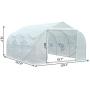 Outsunny 11.5 x 10 x 7 Outdoor Portable Walk-in Tunnel Greenhouse with Roll-up Windows & Zippered Entrance, White