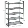 SONGMICS 5-Tier Shoe Rack, Stackable Shoe Organiser, 15-20 Pairs of Shoes, Metal Shoe Rack Storage, 24.8 x 11.8 x 36.2 Inches, Smoky Gray ULMR85GC SONGMICS 5-Tier Shoe Rack, Stackable Shoe Organiser, 15-20 Pairs of Shoes, Metal Shoe Rack Storage, 24.8 x 11.8 x 36.2 Inches, Smoky Gray ULMR85GC