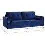 VASAGLE Sofa, Couch for Living Room, Velvet Surface, for Apartment, Small Space, Solid Wood Frame, Metal Legs, Easy Assembly, Mid-Century Modern Design, 71.3 x 32.3 x 33.9 Inches, Blue ULCS002Q01 VASAGLE Sofa, Couch for Living Room, Velvet Surface, for Apartment, Small Space, Solid Wood Frame, Metal Legs, Easy Assembly, Mid-Century Modern Design, 71.3 x 32.3 x 33.9 Inches, Blue ULCS002Q01