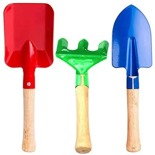 Annymall Garden Tools 3-Piece Set, 8'' Metal with Sturdy Wooden Handle Safe Gardening Tools Trowel, Rake & Shovel for Women, Men, Teens Beach Sandbox Toy Annymall Garden Tools 3-Piece Set, 8'' Metal with Sturdy Wooden Handle Safe Gardening Tools Trowel, Rake & Shovel for Women, Men, Teens Beach Sandbox Toy