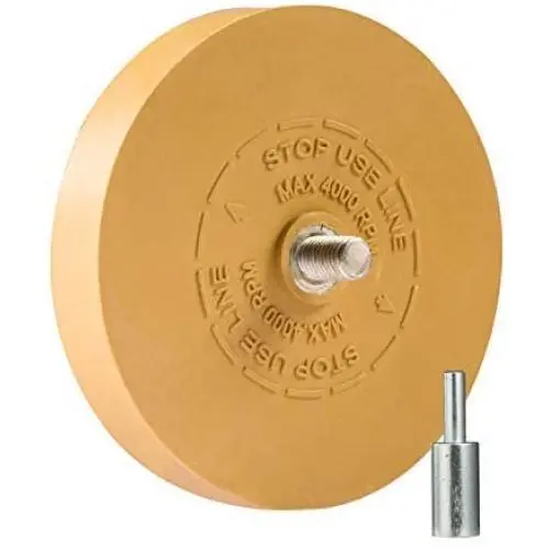 S SATC Decal Eraser Wheel 4 Inch Pin Stripe Removal Tool 1 Pack Adhesive Remover Wheel with Pad & Adapter Graphics Removal Tool Eraser Wheel Decal Remover