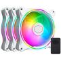 Cooler Master MasterFan MF120 Halo White Edition 3n1 Duo-Ring ARGB Lighting, 24 Independently LEDs, 120mm PWM Static Pressure Fan, Absorbing Pads for Computer Case & Liquid Radiator