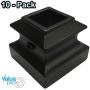 Stair Iron Baluster Flat Shoe (10-Pack) with Set Screw Stair Parts for 1/2'' Square Stair Railing Metal Scroll Basket Twist Knuckle Spindle Shoes (Real Satin Black not Matte)