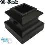 Stair Iron Baluster Flat Shoe (10-Pack) with Set Screw Stair Parts for 1/2'' Square Stair Railing Metal Scroll Basket Twist Knuckle Spindle Shoes (Real Satin Black not Matte)