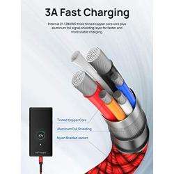 USB C to USB C 60W Fast Charging Cable, JSAUX[2-Pack 6.6ft] Type C Charger Cord Compatible with Samsung Galaxy S21 /S20 /Note 20 10, MacBook Air/Pro 13, iPad Air/Pro 2020, Google Pixel 3/4, etc- Red