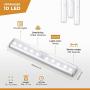 LED Closet Light Motion Activated, Cordless Under Cabinet Motion Sensor Light, Wireless Stick-on Anywhere Battery Operated 10 LED Motion Sensor Night Light for Closet Hallway Stairway, 3 Pack