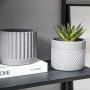 DOMDO Cement Planter Flowerpot - 5.5 Inches Bonsai Containers Unglazed Medium Concrete Planters for Home Indoor Decor with Drain Hole - Gray, Set of 2