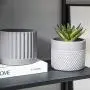 DOMDO Cement Planter Flowerpot - 5.5 Inches Bonsai Containers Unglazed Medium Concrete Planters for Home Indoor Decor with Drain Hole - Gray, Set of 2
