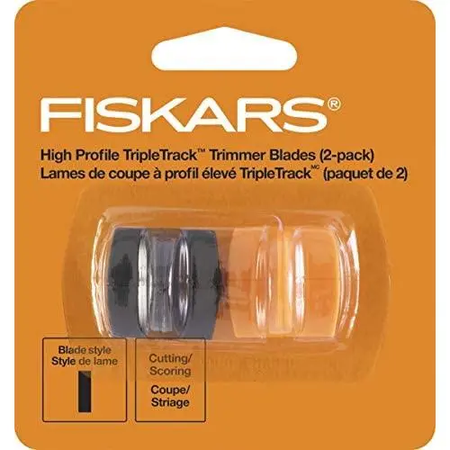 Fiskars 01-001555J TripleTrack High Profile Replacement Blades Cut/Score Style I, 1.5x1.5x1 Inch, Black and Orange