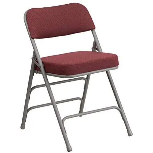 Flash Furniture HERCULES Series Premium Curved Triple Braced & Double Hinged Burgundy Fabric Metal Folding Chair Flash Furniture HERCULES Series Premium Curved Triple Braced & Double Hinged Burgundy Fabric Metal Folding Chair