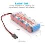 Tenergy 2 Pack Receiver Battery, 6V NiMH Rechargeable RC Battery Pack with Hitec Connector, 1600mAh High Capacity Side by Side 5C Flat RX Battery for RC Vehicles