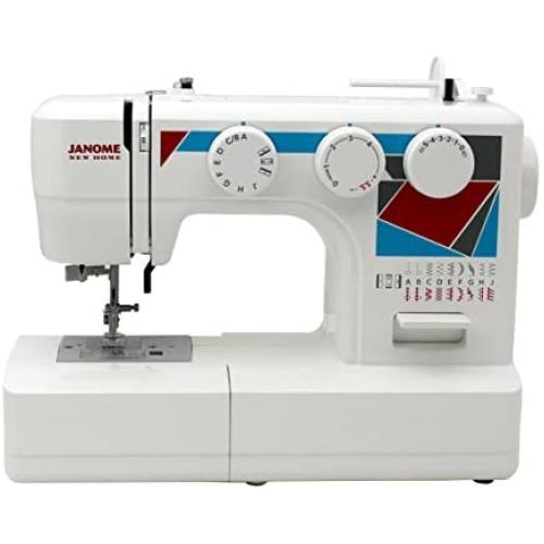 Janome MOD-19 Easy-to-Use Sewing Machine with 19 Stitches, Automatic Needle Threader and 5-Piece Feed Dogs