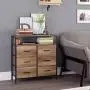 HOMECHO Fabric Dresser Chest with 6 Drawers, Wide Chest of Drawers with 2 Tier Wood Shelves, Sturdy Metal Frame, Tall Nightstand Functional Organizer Unit for Closets, Bedroom, Hallway, Rustic Brown HOMECHO Fabric Dresser Chest with 6 Drawers, Wide Chest of Drawers with 2 Tier Wood Shelves, Sturdy Metal Frame, Tall Nightstand Functional Organizer Unit for Closets, Bedroom, Hallway, Rustic Brown