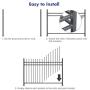XCEL Black Steel Anti-Rust Fence Panel - Sharp End Pickets - 6.5ft W x 5ft H - Easy Installation - for Residential, Outdoor, Yard, Garden, Swimming Pool, on Concrete or Soil, 3-Rail, One Post included