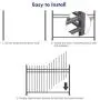 XCEL Black Steel Anti-Rust Fence Panel - Sharp End Pickets - 6.5ft W x 5ft H - Easy Installation - for Residential, Outdoor, Yard, Garden, Swimming Pool, on Concrete or Soil, 3-Rail, One Post included XCEL Black Steel Anti-Rust Fence Panel - Sharp End Pickets - 6.5ft W x 5ft H - Easy Installation - for Residential, Outdoor, Yard, Garden, Swimming Pool, on Concrete or Soil, 3-Rail, One Post included