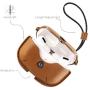 Leather Case for Airpods Pro Case with Leather Neck Lanyard Keychain, UTOPER Full Protective Portable Cover for Airpods Pro 3 Generation 2019 Shockproof Support Wireless Charging Case(Brown)