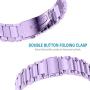Shangpule Compatible for Fitbit Charge 3 / Fitbit Charge 4 / Fitbit Charge 3 SE Bands, Stainless Steel Metal Replacement Strap Wrist Band Compatible for Charge 3 Fitness Tracker Large Small (Purple)