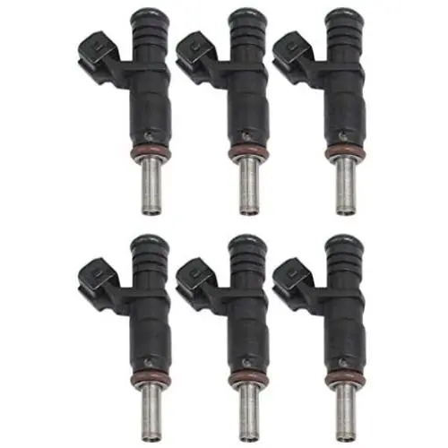 Set of 6 Re-manufactured Fuel Injectors for 2005-2013 BMW 128i, 323i, 325i, 325xi, 328i, 328i xDrive, 328xi, 330Ci, 330i, 330xi 2.5/3.0L I6 Part# 7531634