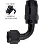 EVIL ENERGY 6AN 90 Degree Swivel Hose End Fitting for Braided Fuel Line Aluminum Black