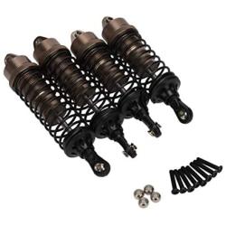 Ky-RC Front and Rear Metal Spring Shock Absorber for Traxxas Slash4x4 Shock Absorber for 1/10 RC Traxxas Slash 4x4 727 RC Model Car Part(4pcs) (Titanium Grey)