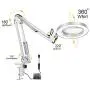 LED Magnifier Desk Lamp, 5X Magnifying Glass with Light, 3 Modes 10 Dimming, Foldable Metal Arms and Adjustable Clamp Base for Close Work Hobby Repairing Reading Crafts