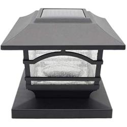 Davinci Lighting - Premium Solar Post Cap Light - Fits 4x4 and 6x6 Post Fence or Deck Rail - Bright Outdoor Wireless LED Light - Slate Black (1 Pack)