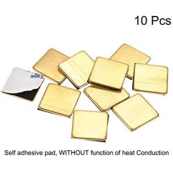 uxcell Flat IC Chipset Thermal Copper Heatsink with Adhesive Pad for RPI,12x12x1mm 10pcs