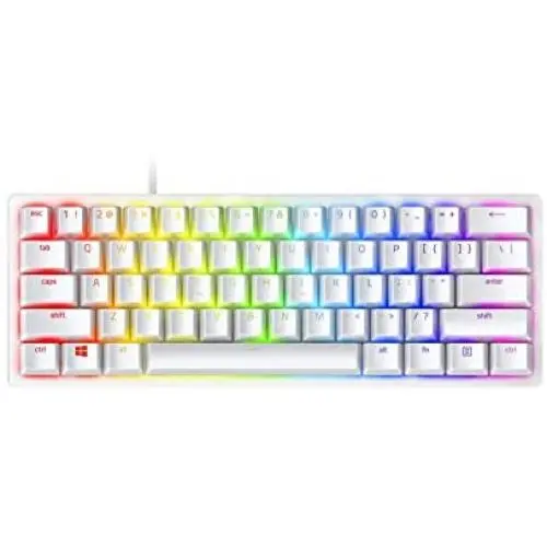 Razer Huntsman Mini 60% Gaming Keyboard: Fastest Keyboard Switches Ever - Clicky Optical Switches - Chroma RGB Lighting - PBT Keycaps - Onboard Memory - Mercury White Razer Huntsman Mini 60% Gaming Keyboard: Fastest Keyboard Switches Ever - Clicky Optical Switches - Chroma RGB Lighting - PBT Keycaps - Onboard Memory - Mercury White