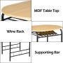 VINGLI 3 Piece Dining Set Small Dining Table and 2 Chairs Kitchen Breakfast Dining Table Set with Metal Frame and Wine Rack (Natural)
