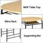 VINGLI 3 Piece Dining Set Small Dining Table and 2 Chairs Kitchen Breakfast Dining Table Set with Metal Frame and Wine Rack (Natural) VINGLI 3 Piece Dining Set Small Dining Table and 2 Chairs Kitchen Breakfast Dining Table Set with Metal Frame and Wine Rack (Natural)