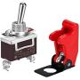 DaierTek Safety Cover Toggle Switch Guard Heavy Duty with Red Aircraft Covered AC/DC 20A SPST ON-Off 2Pin for Car Truck Auto