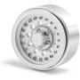 Que-T 1.9'' Pack of 4 Alloy Metal Beadlock Wheel Rims for 1/10 RC Crawler SCX10 90046 D90 Trx4 (Matt Silver)