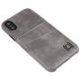 Dockem Wallet Case for iPhone X/XS: Built-in Metal Plate for Magnetic Mounting & 2 Credit Card Holders, 5.8'' Exec M2 Synthetic Leather (Grey)