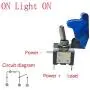 ESUPPORT Car Blue Cover Blue LED Light Rocker Toggle Switch SPST ON Off Pack of 5