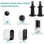 EEEKit Adjustable Security Metal Wall Mount Outdoor/Indoor Compatible with Arlo/Arlo Pro/Pro 2/Arlo Ultra/Arlo Go Security Camera Ring Stick Up Cam Battery eufyCam E, Outdoor/Pan (4 Pack, Black)