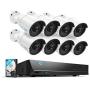 Reolink 4MP 16CH PoE Video Surveillance System, 8pcs Wired Outdoor 1440P PoE IP Cameras, 5MP 16-Channel NVR with 3TB HDD for Home and Business 24/7 Recording, RLK16-410B8