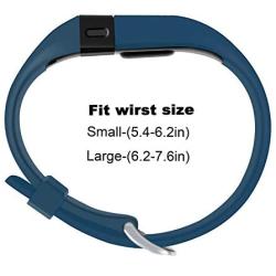 Sophili Bands Compatible for Charge Hr, Silicone Replacement Small Large with Metal Buckle Fitness Wristband Strap for Fitbit Charge HR / HR1(Navy/S)