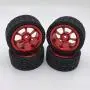 lahomia 67x27mm Wheel Rim and Tires 1:14 RC Car Buggy Tyre for Wltoys 144001 Upgrade Parts Accessories, Pack of 4 - Red lahomia 67x27mm Wheel Rim and Tires 1:14 RC Car Buggy Tyre for Wltoys 144001 Upgrade Parts Accessories, Pack of 4 - Red