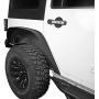 Hooke Road Flat Fender Flares + Front Inner Fender Liners Kit Compatible with Jeep Wrangler JK & Unlimited 2007-2018 2/4 Doors