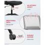 Office Chair Ergonomic Desk Task Chair Mesh Computer Chair Mid-Back Mesh Home Office Swivel Chair Modern Executive Chair with Wheels Armrests Lumbar Support (Grey)