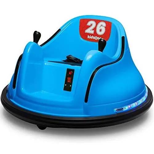 Kidzone DIY Race #00-99 6V Kids Toy Electric Ride On Bumper Car Vehicle Remote Control 360 Spin ASTM-Certified, Blue