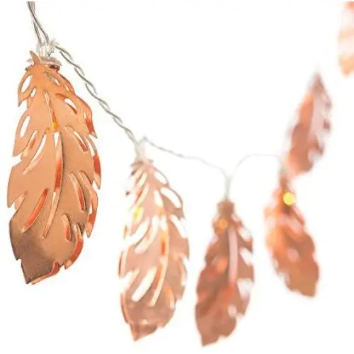 Lings moment Rose Gold Feather Lantern String Lights 12Ft 30 LED USB & Battery Powered Copper Metal Outdoor String Light for Party Bedroom Bohemian Wall Decor Lings moment Rose Gold Feather Lantern String Lights 12Ft 30 LED USB & Battery Powered Copper Metal Outdoor String Light for Party Bedroom Bohemian Wall Decor