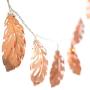 Lings moment Rose Gold Feather Lantern String Lights 12Ft 30 LED USB & Battery Powered Copper Metal Outdoor String Light for Party Bedroom Bohemian Wall Decor