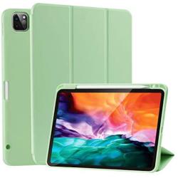 SIWENGDE Case for iPad Pro 11 Inch 2020 2nd Generation Support iPad 2nd Pencil Charging & Pair, Slim Lightweight Trifold Stand Smart Protective Case Cover for Kids, Auto Wake/Sleep (Green)