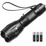 LETION UV Flashlight, LED UV Torch 2 in 1 UV Black Light with 500LM Highlight & 4 Mode & Waterproof for Pet Clothing Food Fungus Detection/Night Fishing/Travel